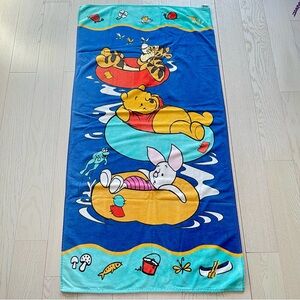 Vintage Disney Winnie the Pooh Bear Piglet Tigger Summer Beach Bath Pool Towel
